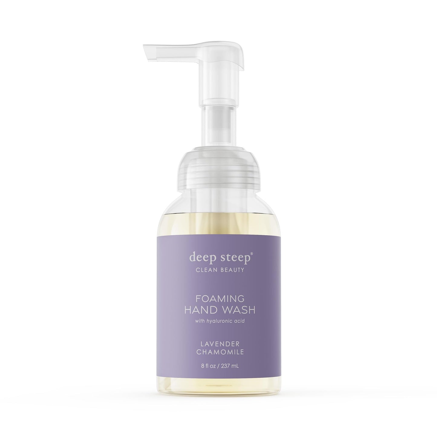 Deep Steep Foaming Hand Wash, Lavender Chamomile, 8 oz - Gentle Cleanser with Aloe, Argan Oil, Shea Butter & Hyaluronic Acid - Vegan, Clean Beauty