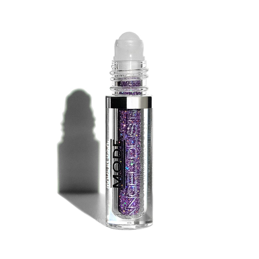 Mode Angel Dust Roll On Glitter Dream Maker Holographic Purple Sparkling High Performance 3D Loose Glitters for Face and Body, Spill Proof Bottle
