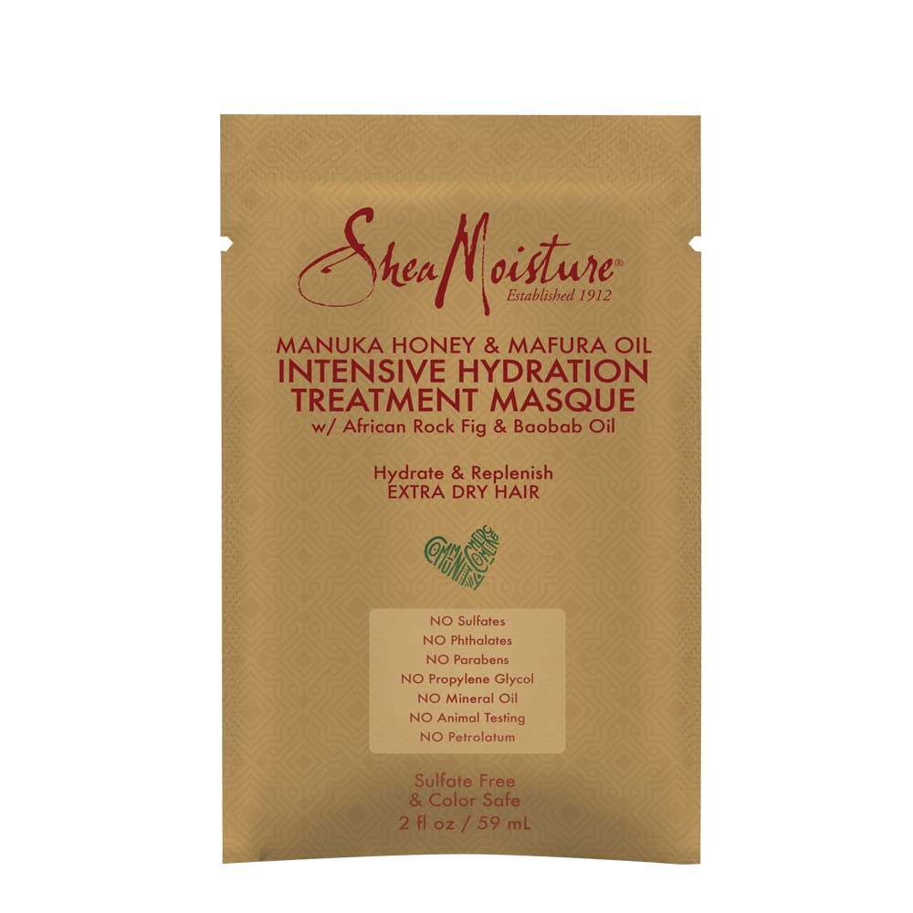Shea Moisture Manuka Honey & Mafura Oil Intensive Hydration Treatment Masque for Unisex, 2 Ounce