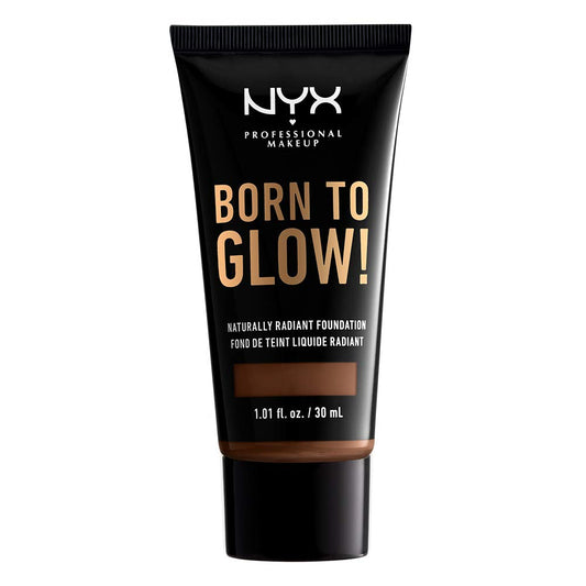 NYX PROFESSIONAL MAKEUP Born To Glow Naturally Radiant Foundation, Medium Coverage - Deep Rich