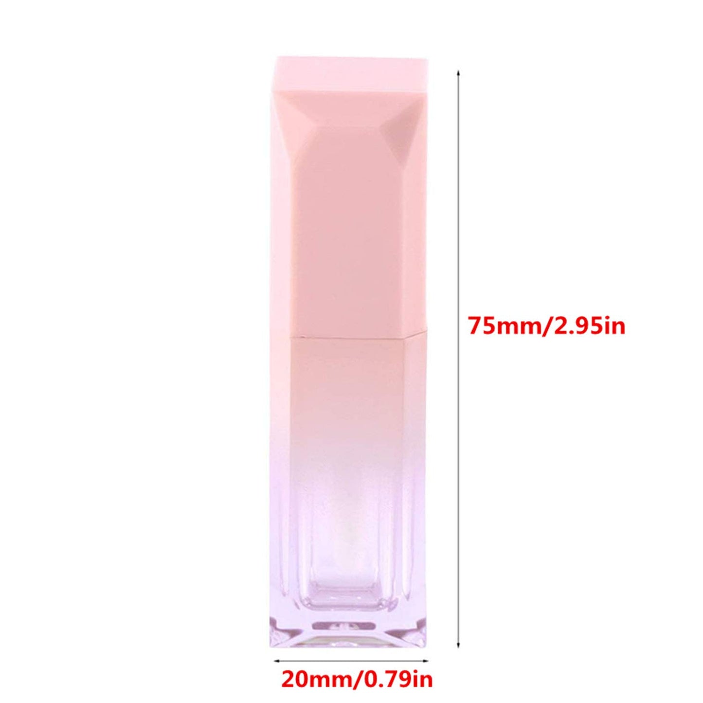 Healthcom 10Pcs 5ml Gradient Pink Empty Lip Gloss Tubes Plastic Mini Refillable Lip Balm Lipstick Bottle Lip Glaze Tube with Wand Travel Pipe Vials