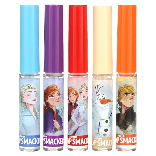 Lip Smacker Disney Frozen 2 Liquid Flavored Lip Balm Party Pack | Dry Lips | For Kids, Men, Women | Stocking Stuffer | Christmas Gift, Set of 5