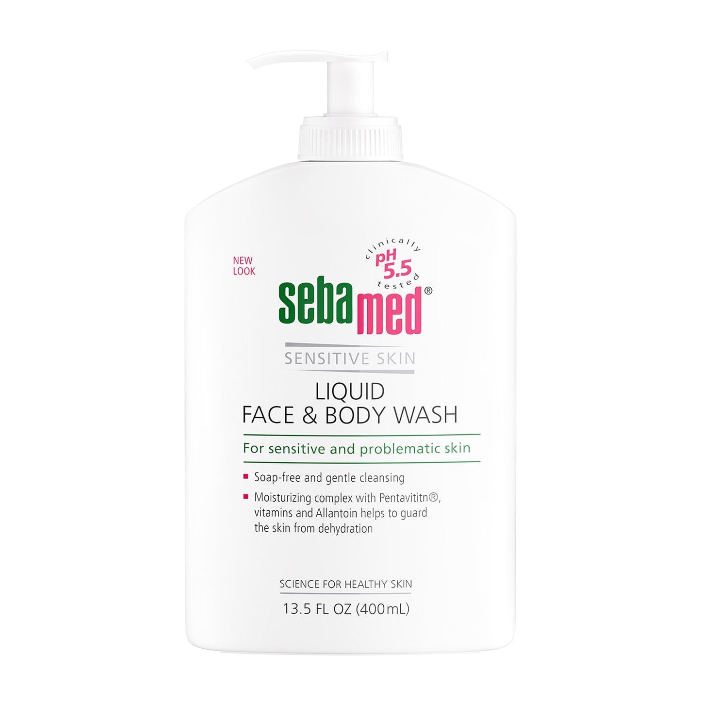 SEBAMED Paraben-Free Liquid Face and Body Wash with Pump pH 5.5 Dermatologist Recommended Mild Hydrating Cleanser for Sensitive Skin 13.5 Fluid Ounces