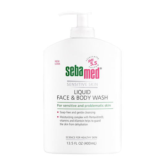 SEBAMED Paraben-Free Liquid Face and Body Wash with Pump pH 5.5 Dermatologist Recommended Mild Hydrating Cleanser for Sensitive Skin 13.5 Fluid Ounces