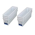 Mainstays Slim Plastic Storage Trays Baskets in White. Pack of 12