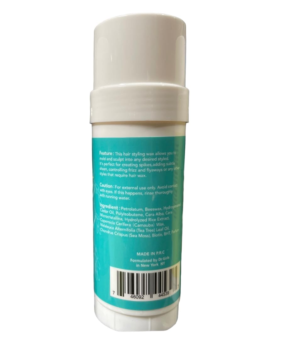 Dr.Girls Rice Water Extra Mega Hold Hair Beeswax Stick 2.11oz/ 60g (Tea Tree & Sea Moss)