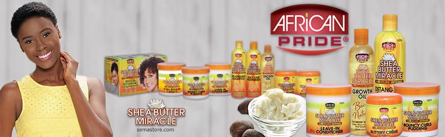 African Pride Shea Miracle Silky Curls Hair Moisturizer - Contains Shea & African Mango Butter, 12 Oz