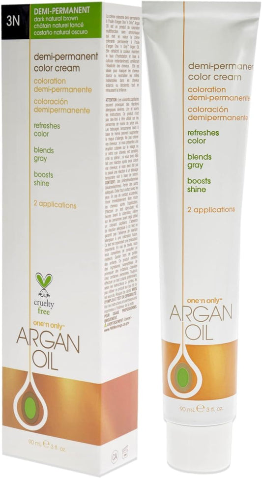 One N' Only Demi Permanent Hair Color - Permanent Hair Dye Made with Argan Oil - Delivers Rich, Accurate Tones with Gray Coverage - Improves Moisture