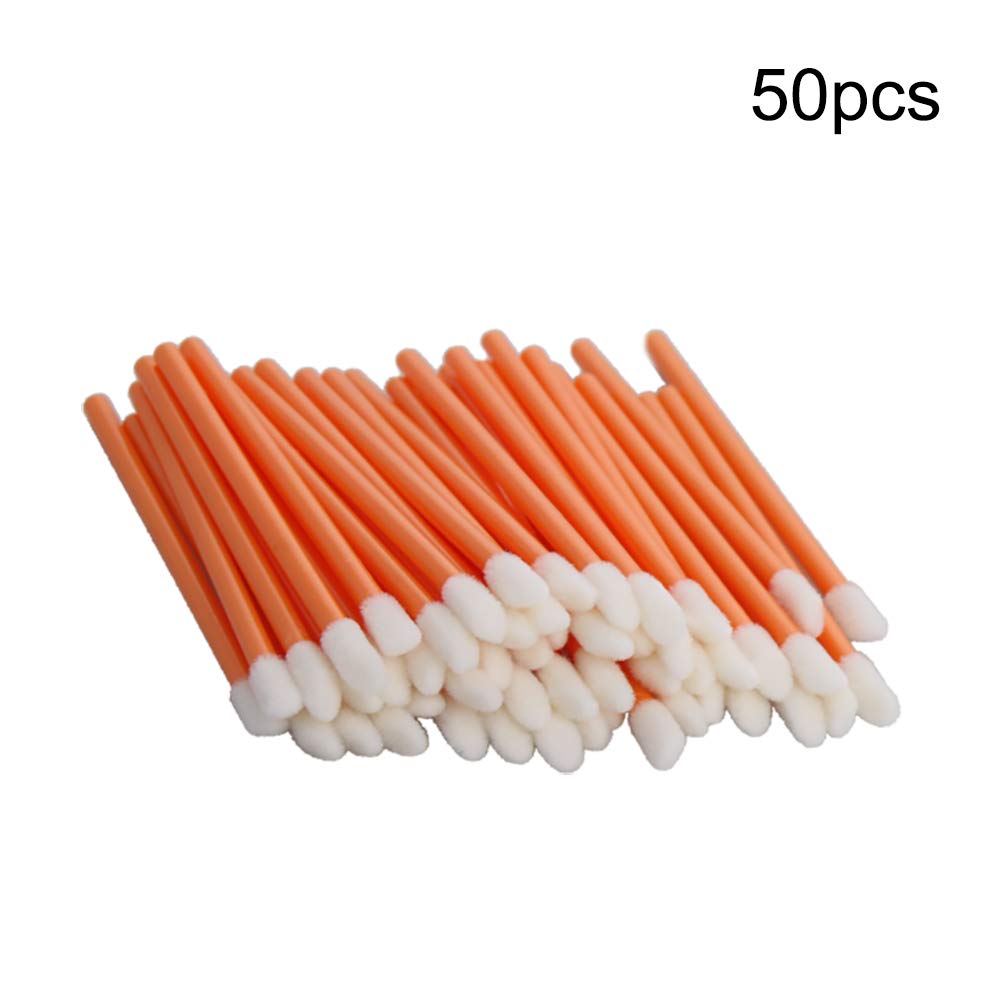 Utoolmart Disposable Lipstick Gloss Wands, Lip Brushes, Make Up Lip Gloss Wands Applicator Tool, Orange, 50 Pcs