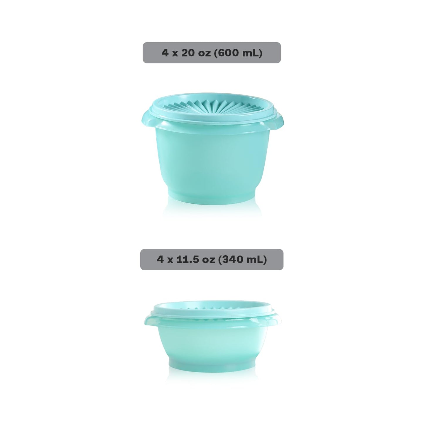 Tupperware Heritage Collection, New 16 Piece Food Storage Container Set in Vintage Green, Dishwasher Safe and BPA Free (8 containers, 8 lids)