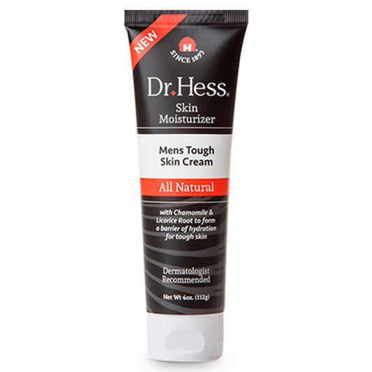 Dr Hess Men's Moisturizer, All Natural Tough Skin Cream with Lanolin, Beeswax, Licorice Root & Chamomile, Hand & Body Lotion to Care for Dry, Damaged