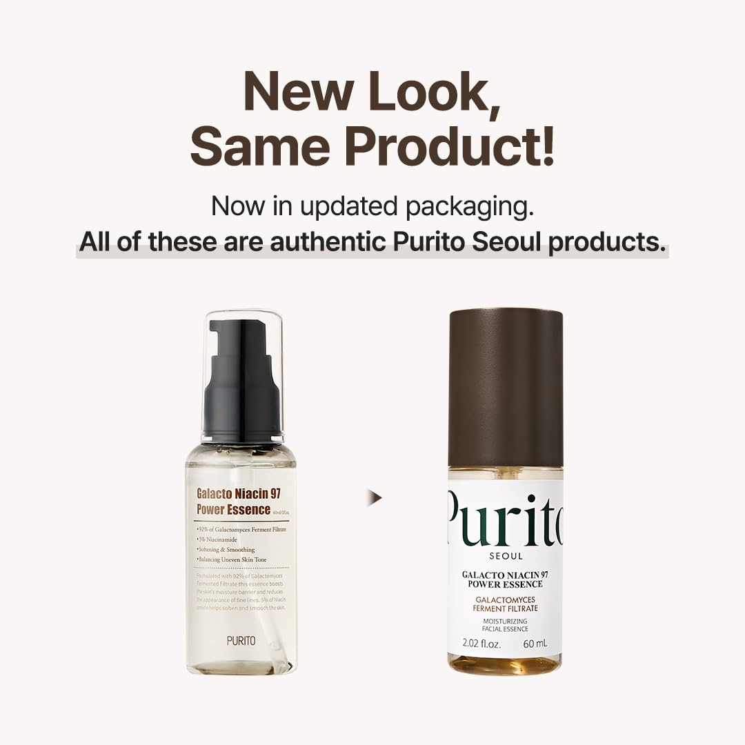 PURITO Galacto Niacin 97 Power Essence 2 fl.oz /92% galactomyces/fermented/Treatment essence/pore control
