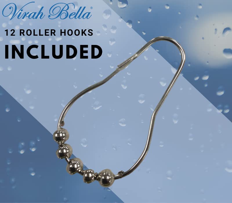 VIRAH BELLA Rustic Shower Curtain Set - Cloth Shower Curtain - Shower Curtains for Bathroom - Farmhouse Shower Curtain - Decorative Shower Curtain…