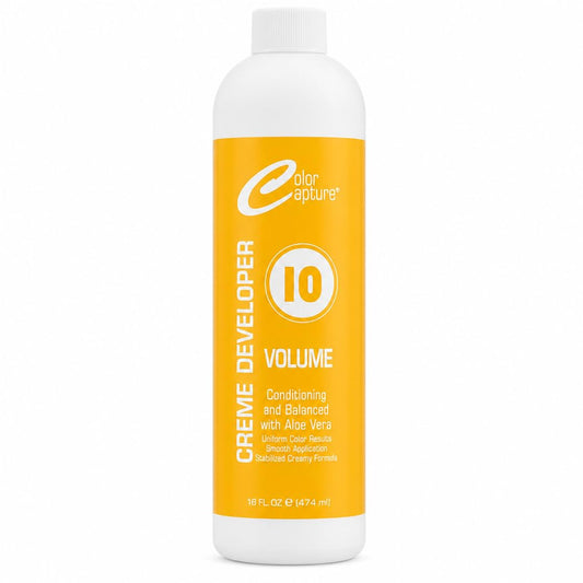 COLOR CAPTUR 10 Volume Cream Hair Developer - Aloe Vera Color Activator for Gray Coverage & Toning | No-Drip Formula | Paraben-Free, Cruelty-Free |