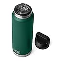 YETI Rambler 46 oz Bottle, Vacuum Insulated, Leakproof, Stainless Steel with Chug Cap, Black Forest Green