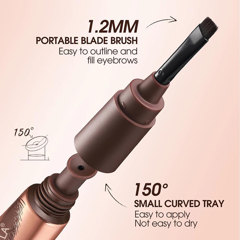 FeiCuiYun Eyebrow Tattoo Peel Off Tint Gel for Women, Warm-Dark Brown Peel Off Eyebrow Tint with 150°Small Curved Tray, Last Up to 5 Days, Waterproof Beauty and Personal Care FeiCuiYun
