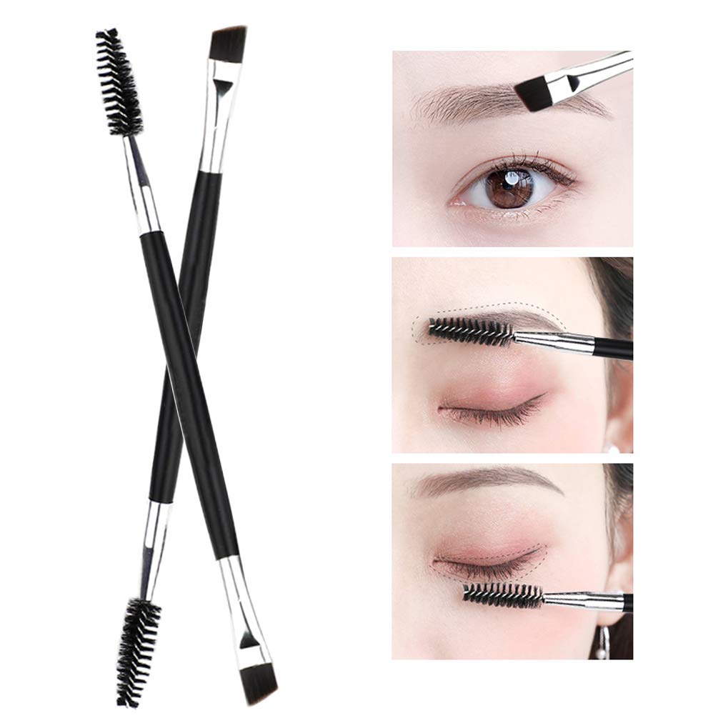 BETURY Eyelash Comb,Eyelashes Separator Curler+ Duo Eyebrow Brush and Spoolie Brush, False Eyelashes Applicator Tool 2PCS