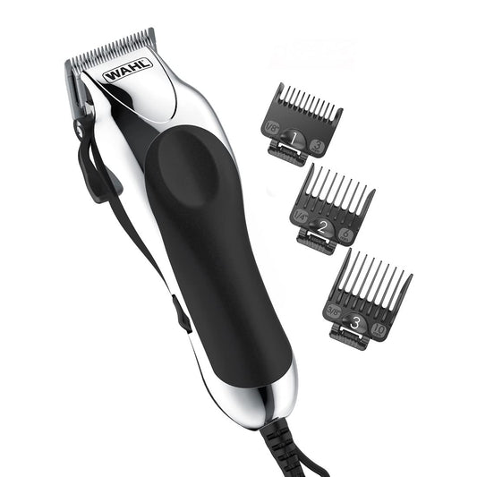 Wahl USA Chrome Pro Corded Clipper Complete Haircutting Kit for Men - Powerful Total Hair Clipping, Beard Trimming, & Grooming - Model 3024635 Beauty and Personal Care Wahl Default Title