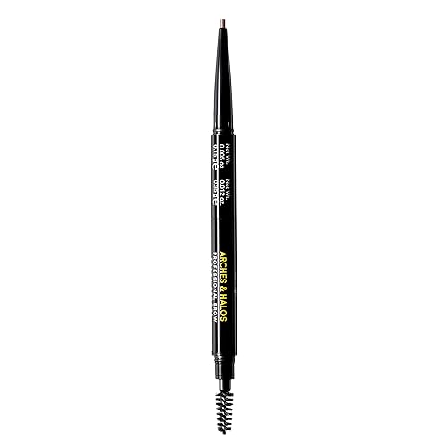 Arches and Halos 2 in 1 Defining Eyebrow Pencil and Powder - Brow Powder with Spoolie Brush - Shape and Fill for Natural Look - Warm Brown - 0.017 oz