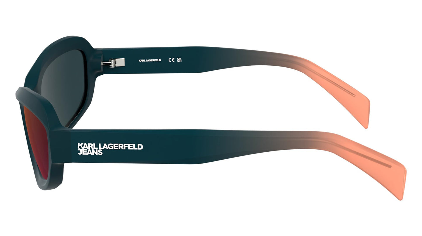 KARL LAGERFELD Unisex Sunglasses, Petrol/Brick, 57