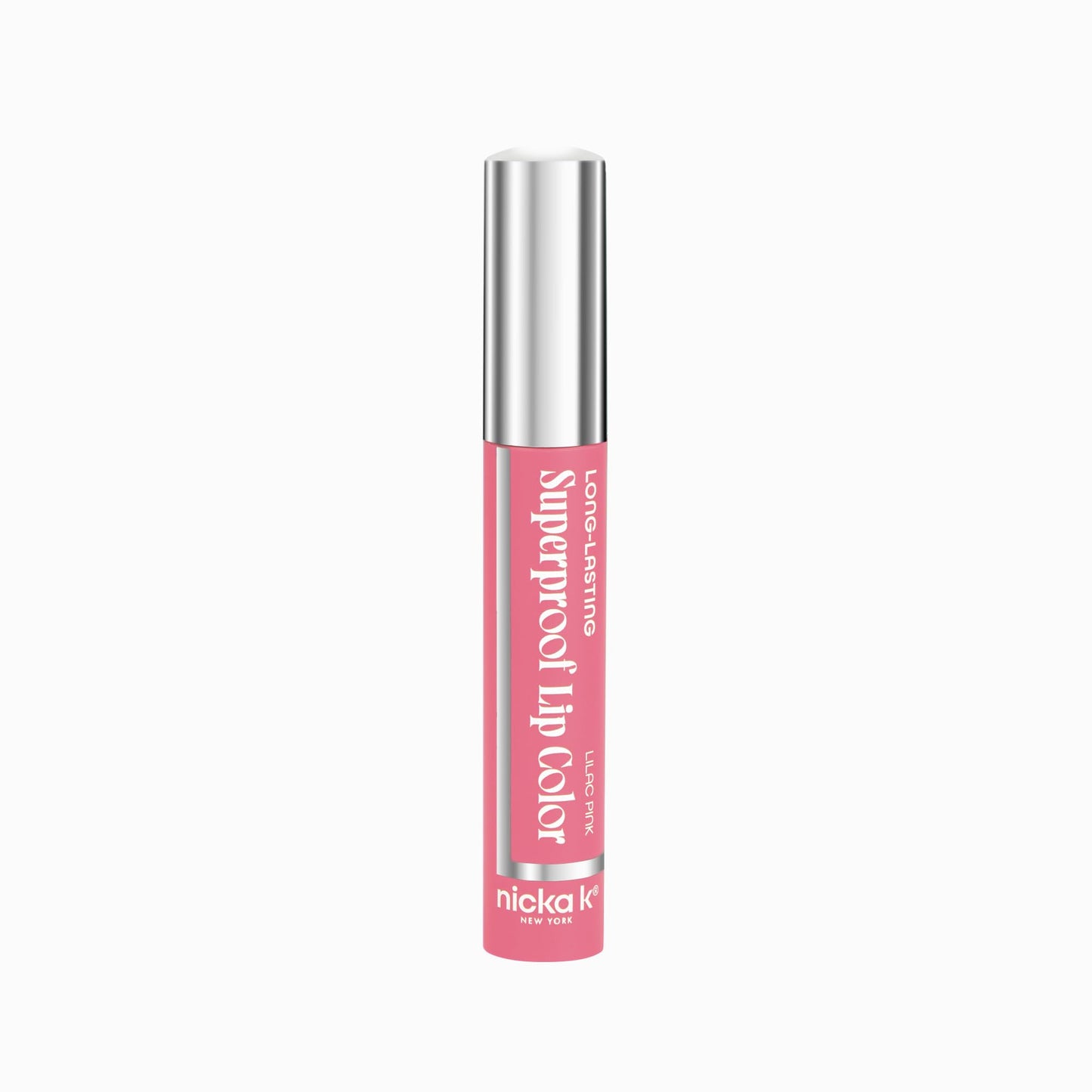 NICKA K NEW YORK Superproof Long-Lasting Lip Color, High Performance, Full Pigment, Glossy Finish (Lilac Pink)