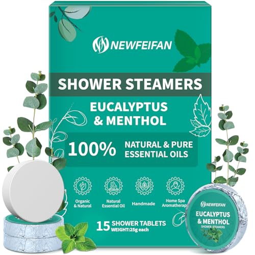 NEWFEIFAN Shower Steamers Aromatherapy, 15 Pack Eucalyptus & Menthol Beauty and Personal Care NEWFEIFAN