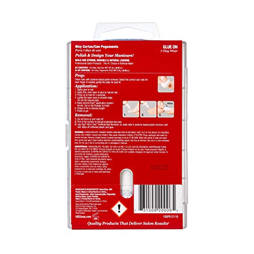 Kiss 100 Full Cover Nails Active Square (Pack of 2) Beauty & Personal Care KISS