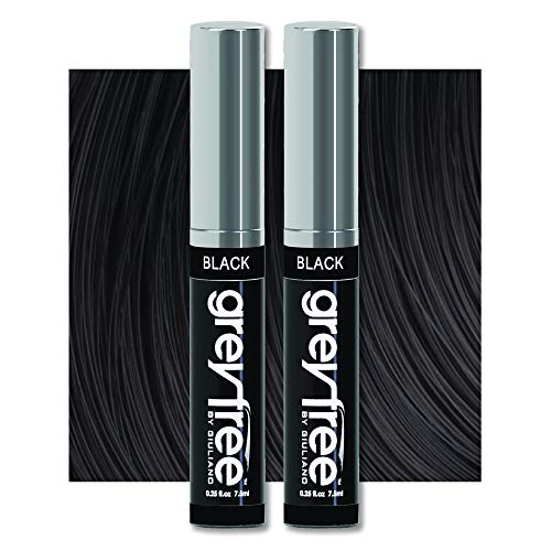 Greyfree Hair Mascara Root Touch-Up for Gray Hair | Precision Hairline Concealer for Brows & Beard | 2 Pack (BLACK/NOIR)