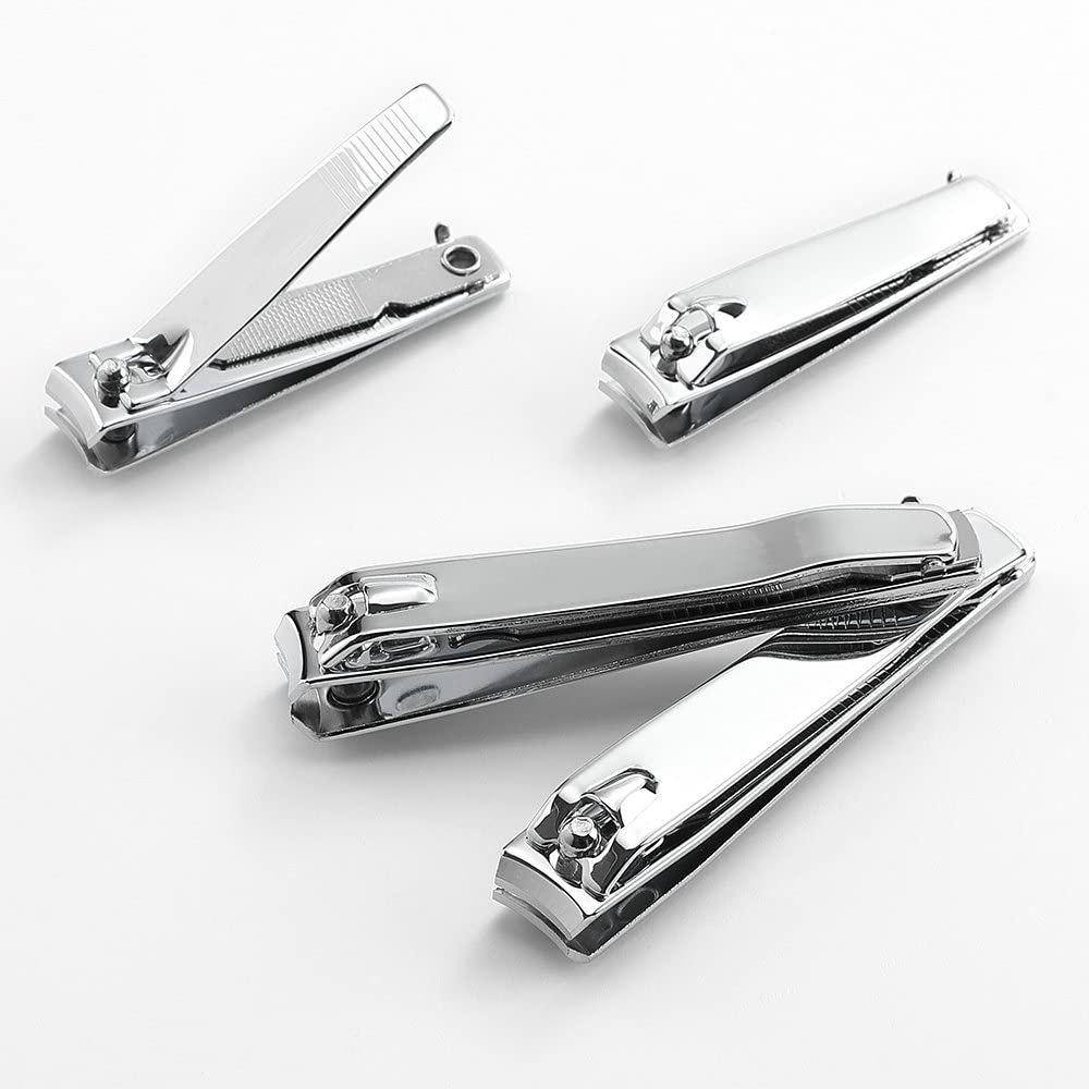 4 Pcs Professional Stainless Steel Toenail Clipper and Fingernails by QLL - Swing Out Nail Cleaner/File - Sharpest Stainless Steel Clipper - Wide Easy
