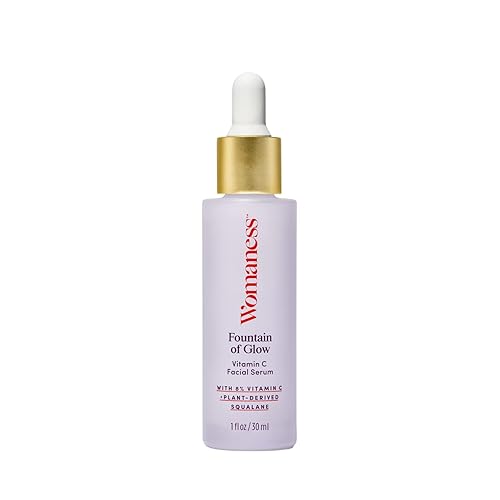 Womaness Fountain of Glow Face Serum - Brightening Vitamin C Serum for Face with 8% Vitamin C & Plant-Derived Squalane Oil - Menopause Skin Care