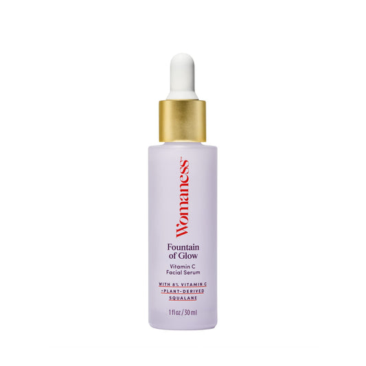 Womaness Fountain of Glow Face Serum - Brightening Vitamin C Serum for Face with 8% Vitamin C & Plant-Derived Squalane Oil - Menopause Skin Care