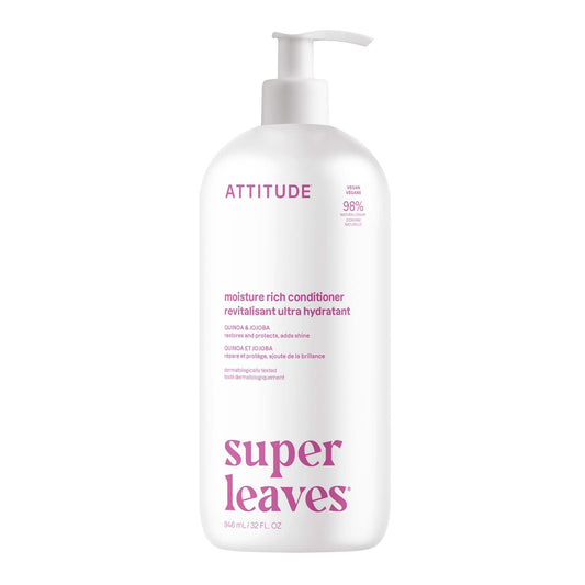 ATTITUDE Moisture Rich Hair Conditioner, For Dry and Damaged Hair, Naturally Derived Ingredients, Vegan Detangler, Dermatologiocally Tested, Quinoa