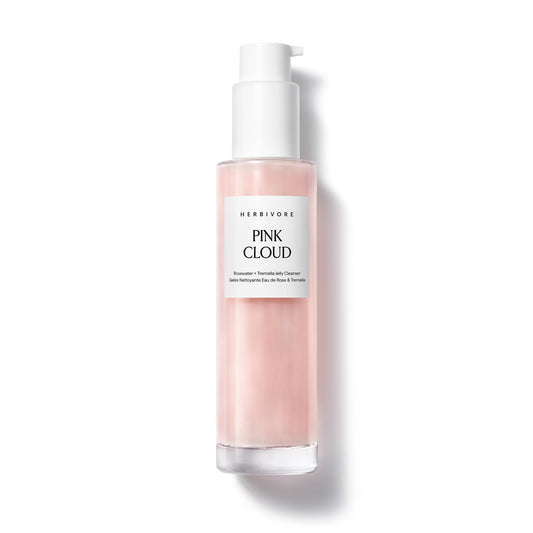 HERBIVORE Pink Cloud Creamy Jelly Cleanser | Hydrating Face Wash with Rosewater, Squalane + Tremella Mushroom, Gently Cleanses + Removes Makeup