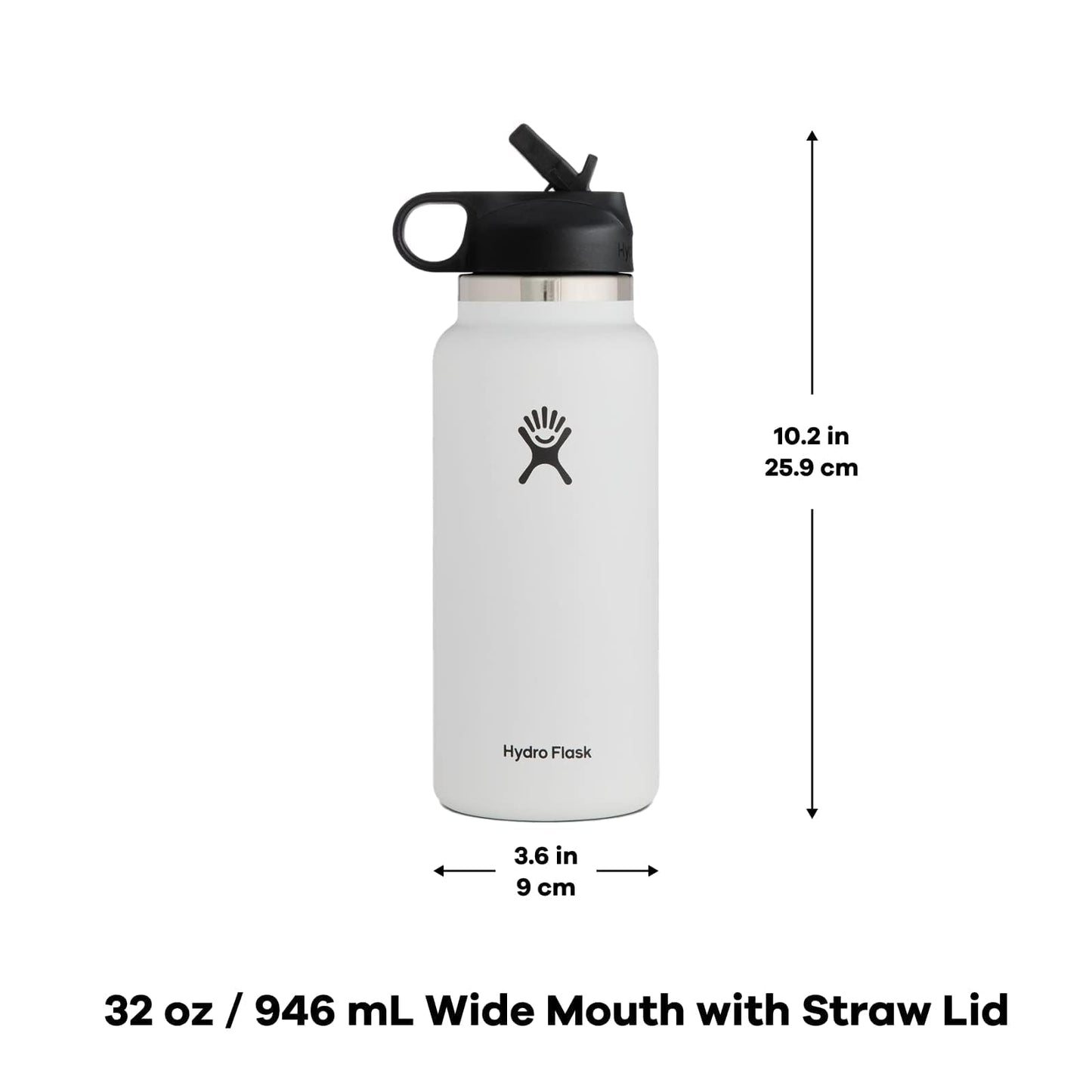 Hydro Flask 32 Oz Wide Flex Straw Cap Bottle - Insulated Stainless Steel - Wide Straw Lid, Non Spill, Leakproof in Pacific