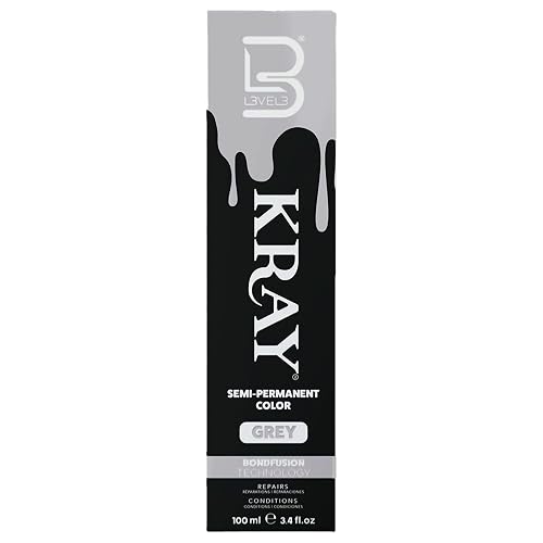 L3 - Level 3 Kray Semi Permanent Hair Color - Semi Permanent Hair Dye with Aloe Vera - Grey