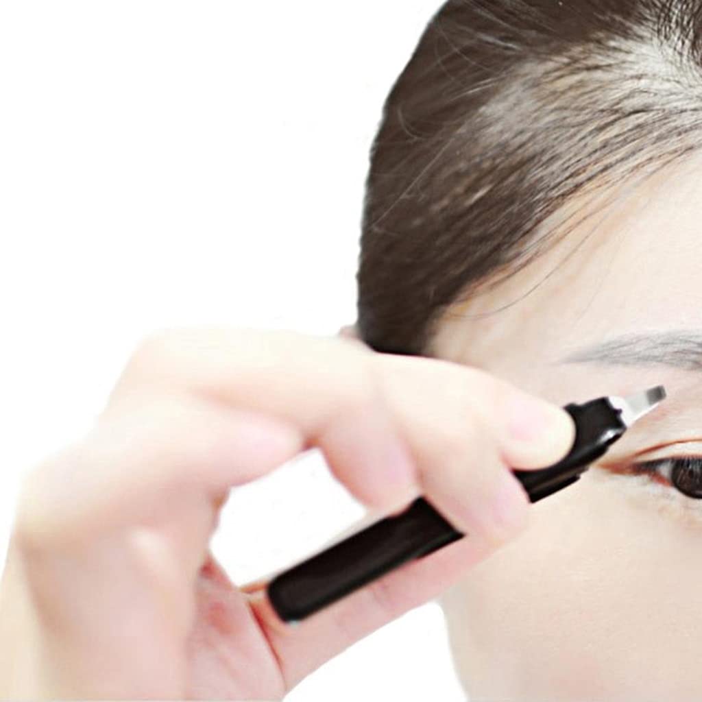 Eyebrow Tweezers Automatically Retractable Slant Tip Face Hair Removal Trimmer Eyelash Clip Makeup Tool Beauty and Personal Care PNAWLLCF