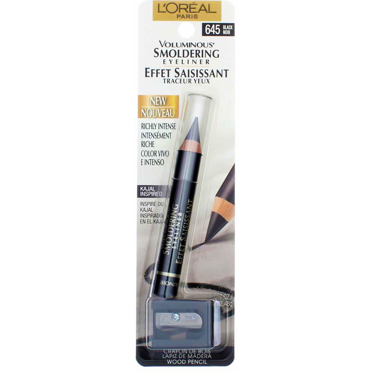 L’Oreal ParisVoluminous Smoldering Liner, Black [645] 0.09 oz (Pack of 3)