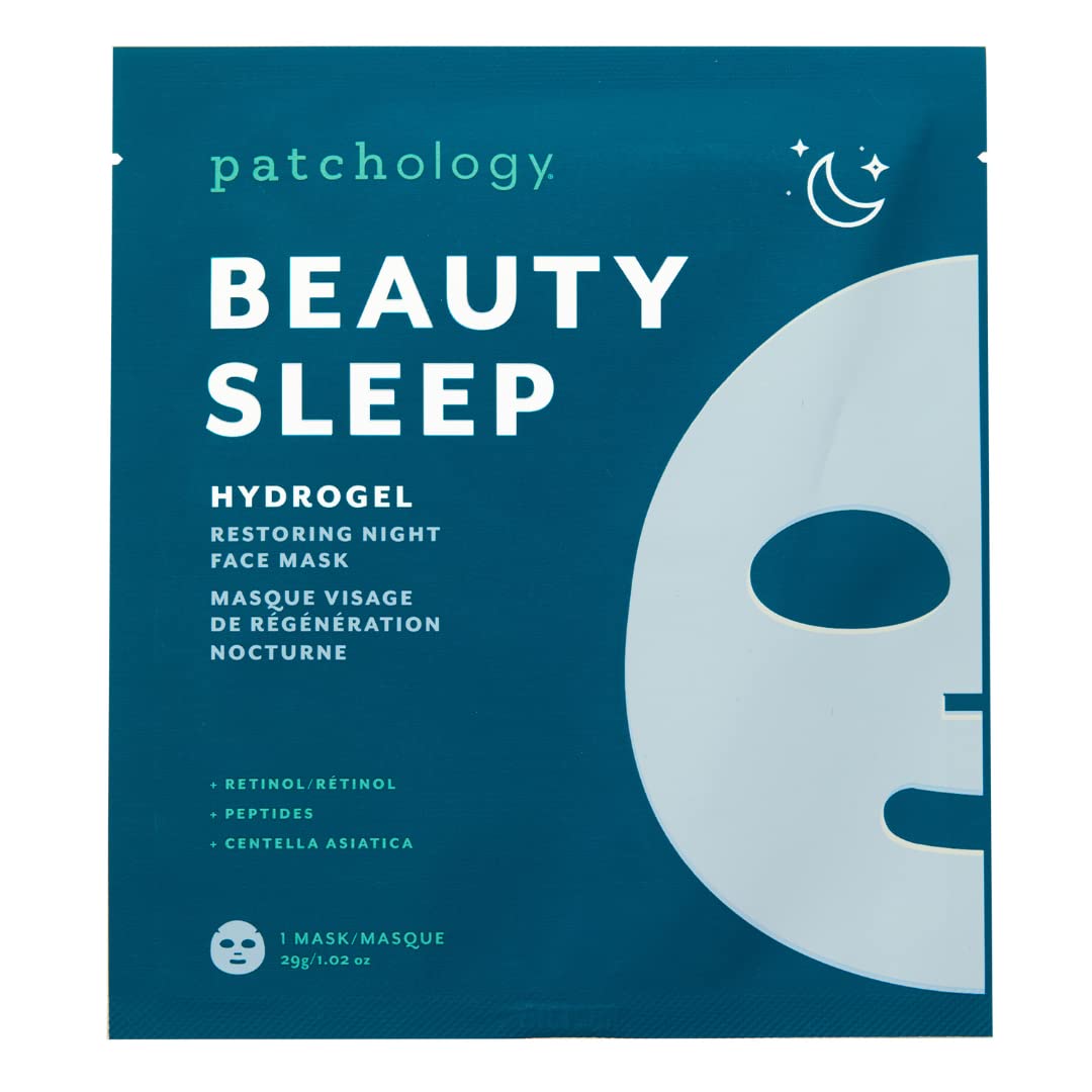 Patchology Hydrogel Face Mask with Retinol and Peptides Beauty Sleep - Gel Face Mask for women and men to reduce fine lines, and hydrate skin. 1