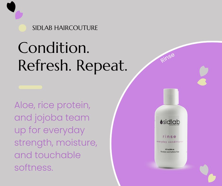 Sidlab Haircouture Rinse Everyday Conditioner gentle lightweight shampoo 2oz