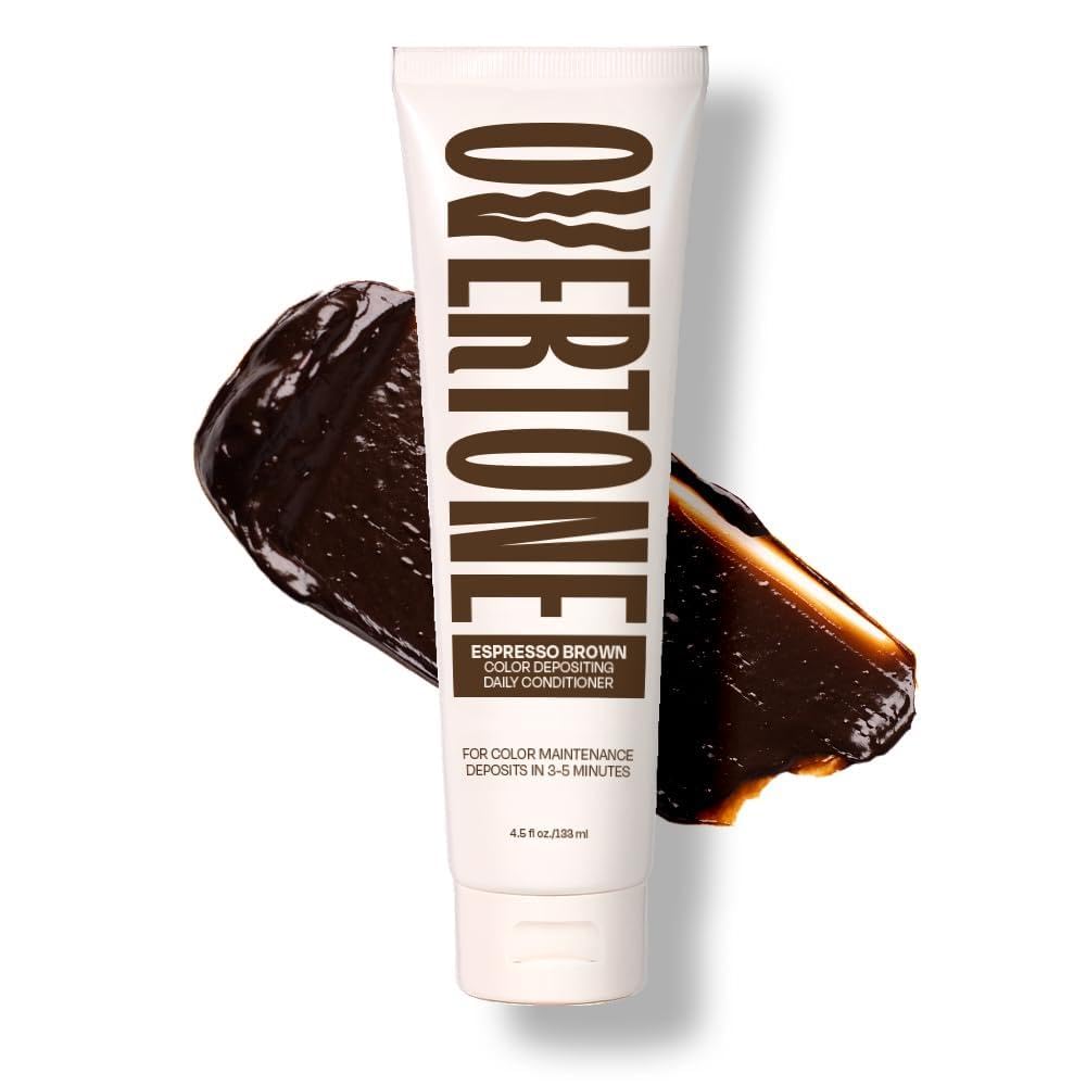 Overtone Daily Color Depositing Conditioner for Hair, Espresso Brown: Temporary Pigment with Shea, Coconut & Avocado Oils, Hydrating, Vegan Beauty and Personal Care oVertone