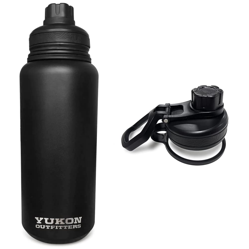 Yukon Outfitters Surge 32oz Double Wall Vacuum Insulated Corrosion-Resistant Stainless Steel Water Bottle, 10.5" H x 3.6" Dia | Copper Plate