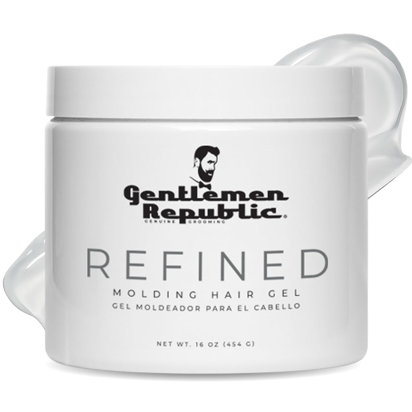 Gentlemen Republic 16oz Refined Hair Gel for Men - Premium Men's Hair Styling Product, 24 Hour High Hold & Shine. No Beeswax, Alcohol, or Parabens