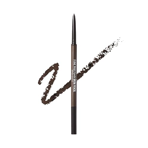 Kiss New York Professional Brow Pencil with Spoolie Brush, Ultra-Fine Precision Point Eyebrow Pencil, Dual-Sided Precise, Slim Definer, Fills Brows