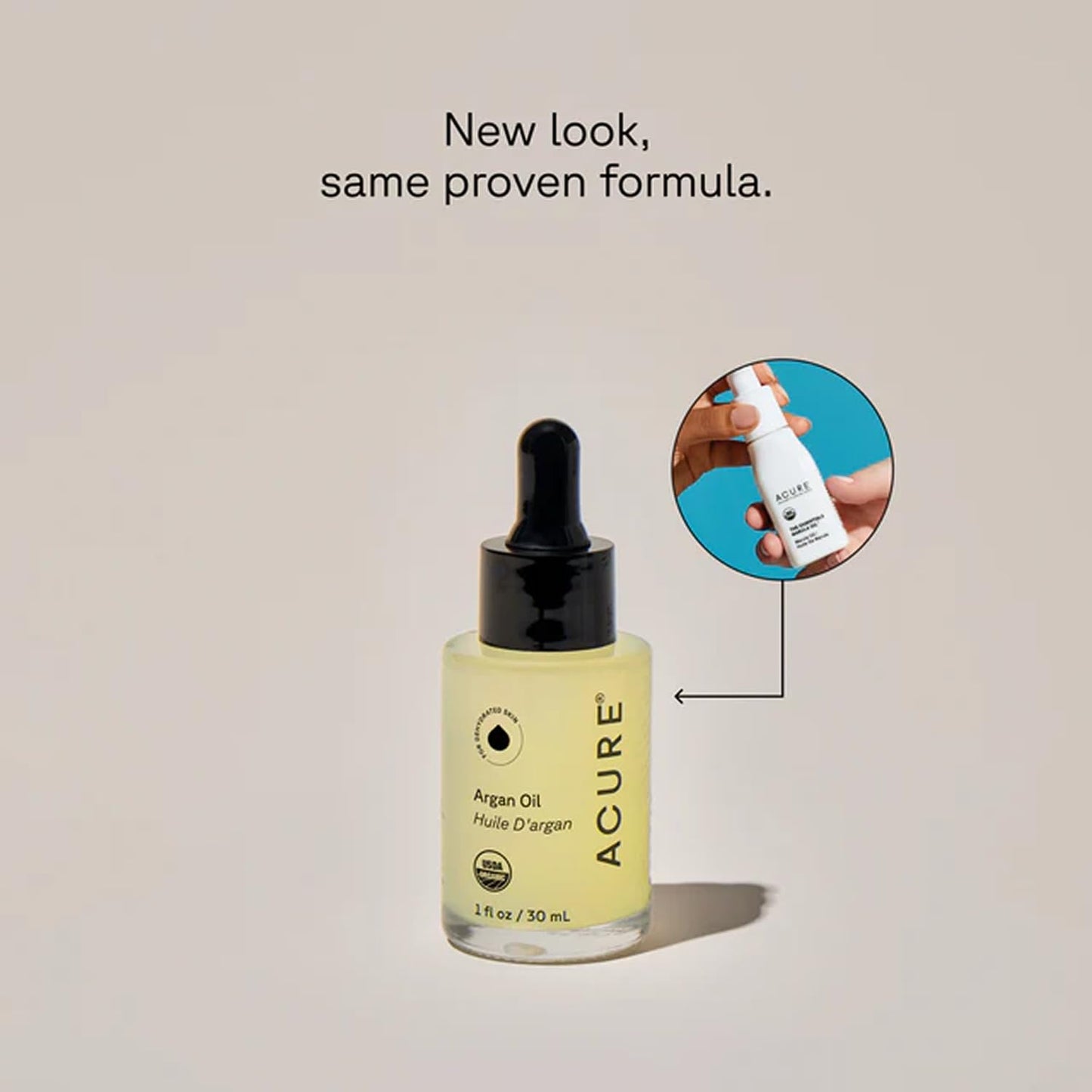 Acure The Essentials Argan Oil - Organic Argan Oil for Hair & Skin, Pure Nourishing Moisture Treatment for Face & Body, Carrier Oil for Essential