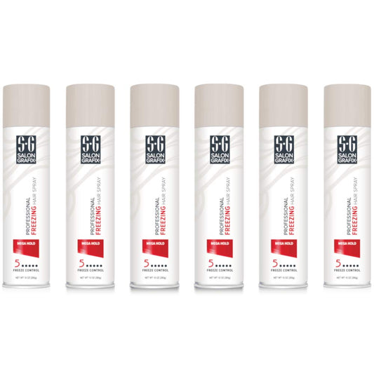Salon Grafix Hairspray Freezing Mega Hold 10 Ounce (295ml) (6 Pack)