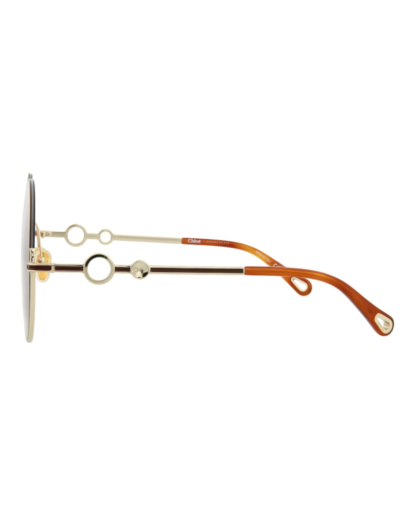 Chloé Round/Oval Sunglasses Gold Gold Orange Luxury Eyewear Made In Italy Metal Frame Designer Fashion for Everyday Luxury