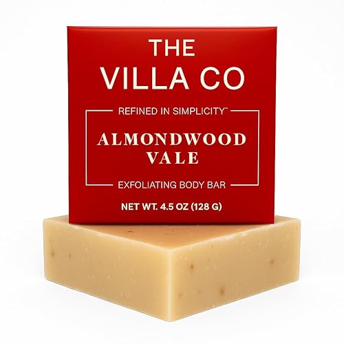 The Villa Co - Almondwood Vale | 4.5oz Exfoliating Body Bar for Women & Men | Artisan Made in USA | Natural Ingredients