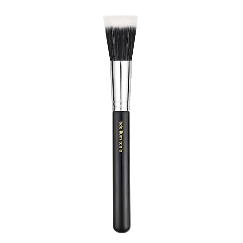 Bdellium Tools Professional Makeup Brush - Maestro Series 955 Finishing - With Soft Synthetic Fibers, For Stippling, Lightweight Application (Black