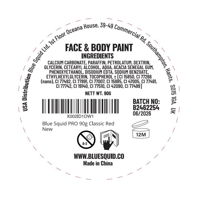 Blue Squid PRO Face Paint - Professional Water Based Single Cake Facepaint & Body Paints - SFX Makeup, Kids Adults Face Painting for Costume