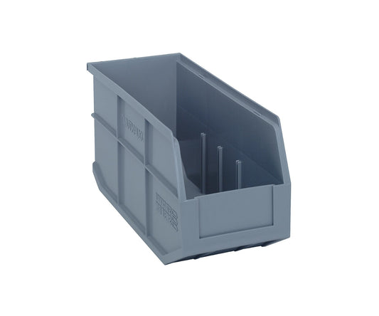 Quantum Storage K-SSB441GY-5 5-Pack Stackable Plastic Shelf Bin, 14" x 6" x 7", Gray